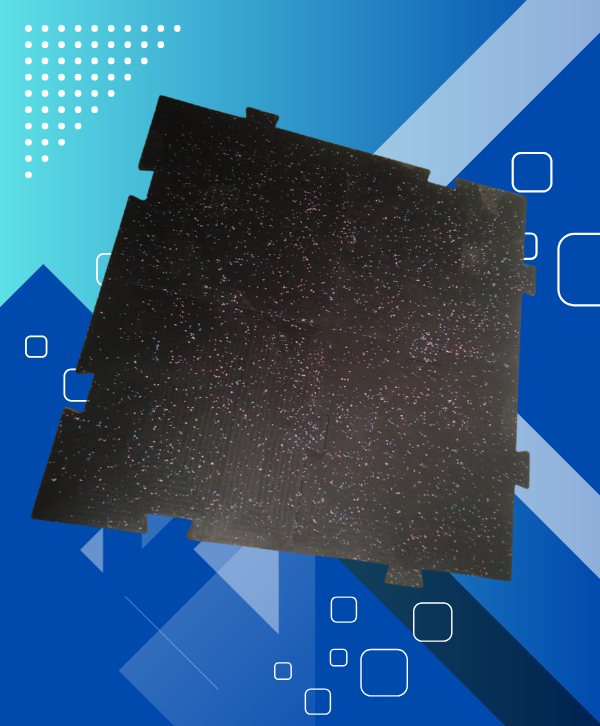 Piso de Caucho Mariposa Liso Chispas 1 mt x 1 mt x 1 cm